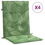 vidaXL Coussins de chaise à dossier bas lot de 4 modèle de feuille