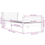 vidaXL Cadre de lit sans matelas noir bois massif 90x200 cm