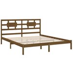 vidaXL Cadre de lit Marron miel Bois massif 200x200 cm