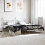 vidaXL Cadre de lit métal avec tête de lit blanc 193x203 cm