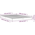 vidaXL Cadre de lit noir 135x190 cm double bois de pin massif