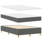 vidaXL Lit à ressorts avec matelas et banc gris foncé 120x200 cm tissu