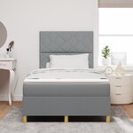 vidaXL Lit à ressorts avec matelas gris clair petit double tissu