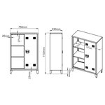 Casier de bureau armoire meuble de rangement pour bureau atelier chambre acier de bureau métallique à 2 portes 110 x 75 x 33 cm blanc 03_0006334