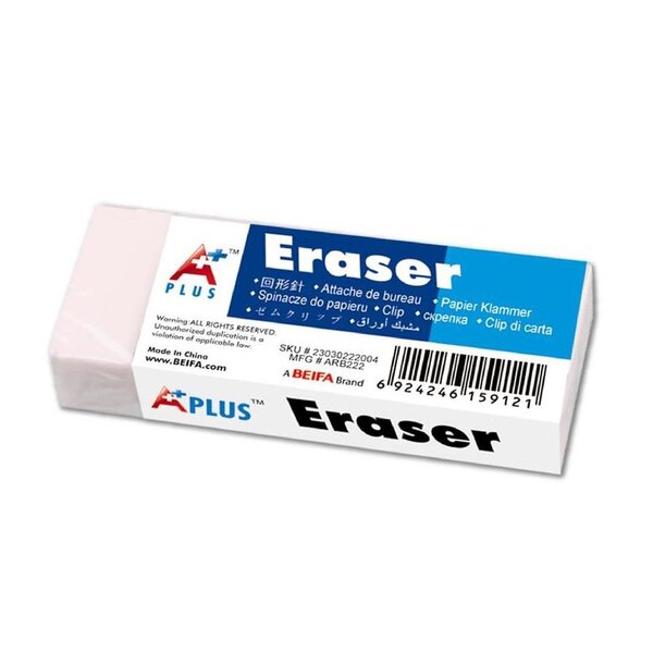 Gomme en plastique Eraser blanche A PLUS