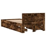 vidaXL Cadre de lit et tête de lit sans matelas chêne fumé 100x200 cm
