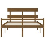 vidaXL Lit pour personne âgée sans matelas marron miel bois massif