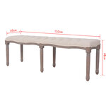 vidaXL Banc Lin Bois massif 150 x 40 x 48 cm Blanc crème