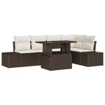 vidaXL Ensemble de Canapé de Jardin de 6 Pièces avec Coussins Marron Poly Rattan