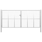 vidaXL Porte de jardin Acier galvanisé 415x250 cm Argenté