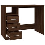 vidaXL Bureau avec tiroirs Chêne marron 102x50x76 cm Bois d'ingénierie