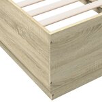vidaXL Cadre de lit avec LED sans matelas chêne sonoma 90x190 cm