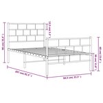 vidaXL Cadre de lit métal sans matelas avec pied de lit noir 80x200 cm