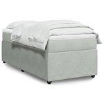 vidaXL Sommier à lattes de lit et matelas Gris clair 90x190 cm Velours