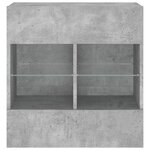 vidaXL Meuble TV mural avec lumières LED gris béton 58 5x30x60 5 cm