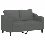 vidaXL Canapé 2 places avec oreillers gris foncé 140 cm tissu