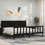 vidaXL Cadre de lit sans matelas noir 200x200 cm bois massif de pin