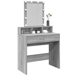 vidaXL Coiffeuse avec LED sonoma gris 80x41x144 5 cm