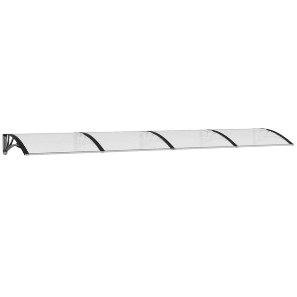 vidaXL Auvent de porte Noir et transparent 350x80 cm Polycarbonate