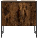 vidaXL Armoire lavabo de salle de bain chêne fumé 60x33x60 cm