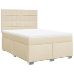vidaXL Sommier à lattes de lit avec matelas Crème 140x200 cm Tissu