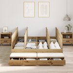 vidaXL Cadre de lit de rangement Chêne Artisan 140x190 cm