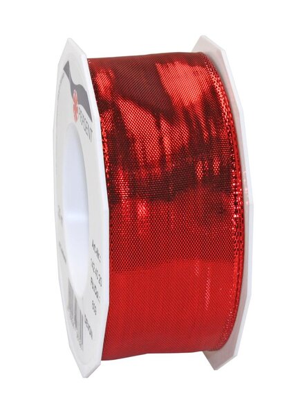 Ruban lurex laitonné devon 20-m-rouleau 40 mm  rouge