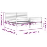 vidaXL Cadre de lit avec tête de lit blanc 200x200 cm bois massif