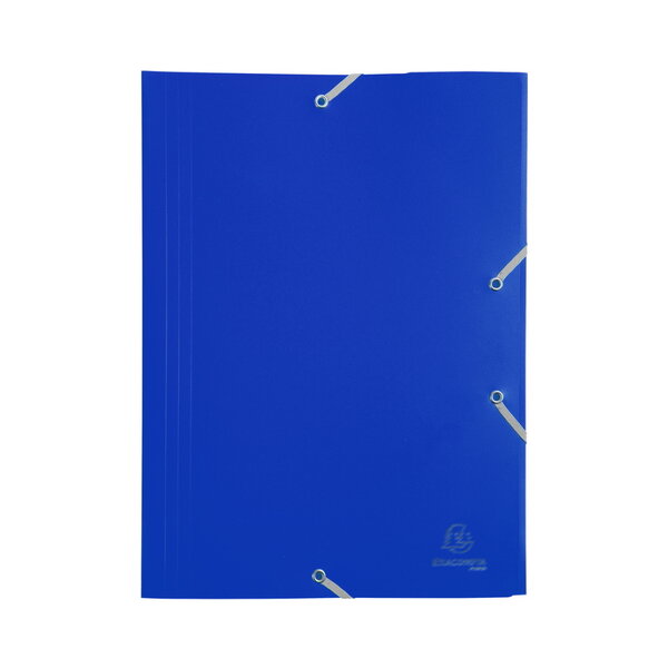 Chemise 3 rabats elastiques 24x32cm polypropylène - bleu