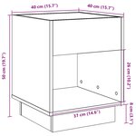 vidaXL Table de chevet avec LED infini chêne marron 40x40x50 cm