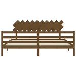 vidaXL Cadre de lit avec tête de lit marron miel 200x200cm bois massif