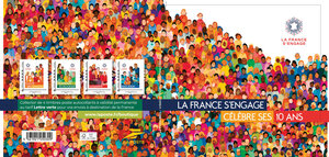 Collector 4 timbres - La France s'engage - Lettre verte