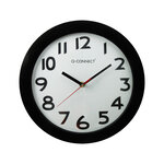 Q-connect horloge murale - Plastique - Diamètre 30 cm - Noir