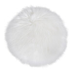 Coussin de siège rond en peau d'agneau artificielle ivoire Ø 35 cm