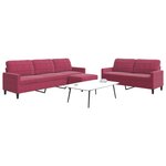 vidaXL Ensemble de canapés 3 Pièces avec coussins Rouge bordeaux Velours