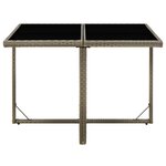 vidaXL Table de jardin Gris 109x107x74 cm Résine tressée et verre