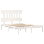 vidaXL Cadre de lit Blanc Bois massif 180x200 cm Super King