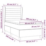 vidaXL Sommier à lattes de lit et matelas Noir 80x200 cm Velours