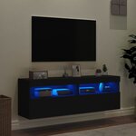 vidaXL Meubles TV muraux avec lumières LED 2 Pièces noir 60x30x40 cm