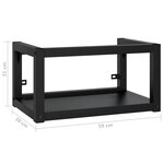 vidaXL Cadre de lavabo de salle de bain mural Noir 59x38x31 cm Fer