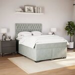 vidaXL Sommier à lattes de lit et matelas Gris clair 160x200cm Velours