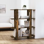 vidaXL Bibliothèque/Séparateur de pièce Chêne fumé 100x30x123 5 cm