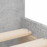 vidaXL Cadre de lit avec tiroirs sans matelas gris béton 100x200 cm