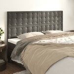 vidaXL Têtes de lit 4 Pièces Gris foncé 80x5x78/88 cm Velours