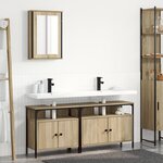 Cabinet de Salle de Bain vidaXL 3 Pièces en Bois d'Ingénierie Chêne de Sonoma
