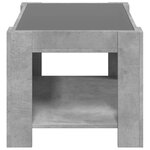 vidaXL Table basse avec LED gris béton 73x53x45 cm bois d'ingénierie