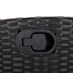vidaXL Chaise inclinable de jardin et repose-pied noir résine tressée