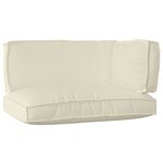 vidaXL Ensemble de coussins de palette 3 pièces Crème en tissu Oxford