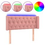 vidaXL Tête de lit à LED Rose 93x16x78/88 cm Velours