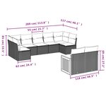 vidaXL Salon de jardin avec coussins 9 Pièces beige résine tressée